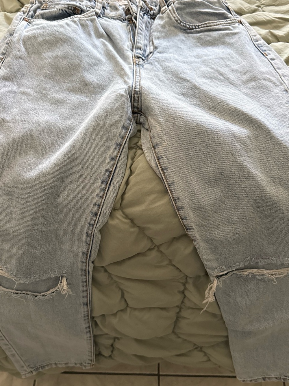 Light Blue Ripped Denim Jeans